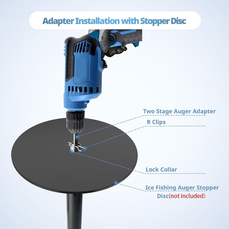 neeki Two Stage Auger Adapter, Ice Auger Drill Adapter, for 1/2 Inch Hand Drills, for 3/4 and 7/8 Inner Diameter Augers, for Digging Holes, Garden Planting, etc - Image 4